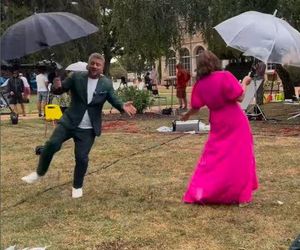 Ania Starmach tańczy w deszczu z Tomkiem Jakubiakiem