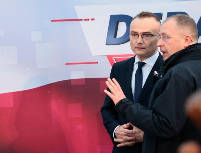 Karol Nawrocki na zorganizowanej przez telewizję Republika debacie przedwyborczej w Końskich