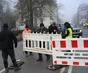 Ulica Zwycięstwa w Koszalinie zamknięta