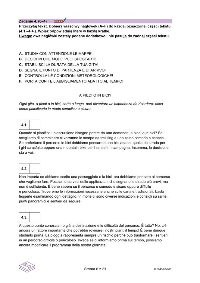 Matura 2025: włoski 7.05.2025. Arkusze CKE i odpowiedzi. Poziom podstawowy [Formuła 2023]	