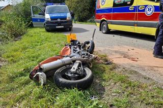 Groźny wypadek pod Nowym Sączem. Motocyklista zderzył się z osobówką