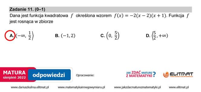 Matura 2022: matematyka, poprawka. Arkusz PDF