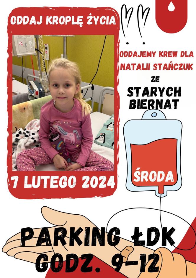 7 lutego Łosicki Dom Kultury organizuje zbiórkę krwi dla siedmioletniej Natalki z gminy Łosice
