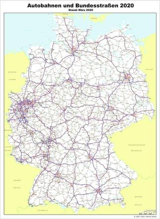 mapa autostrad w Niemczech