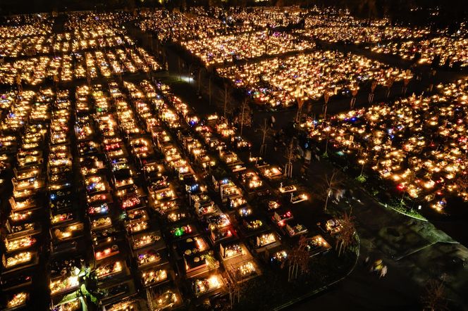 1 listopada na Cmentarzu Łostowickim w Gdańsku. Tak wygląda w dniu Wszystkich Świętych