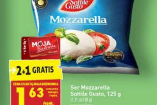mozzarella 2+1 gratis