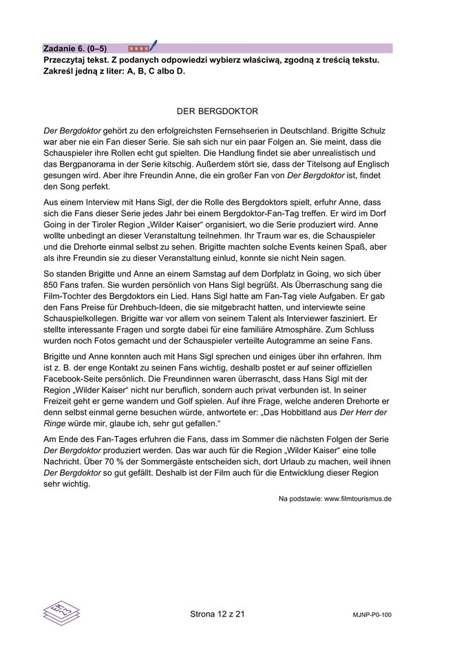 Matura 2025: niemiecki 7.05.2025. Arkusze CKE i odpowiedzi. Poziom podstawowy [Formuła 2023]	