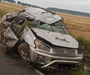 Wypadek na DK-19 w Woźnikach. Auto dachowało!