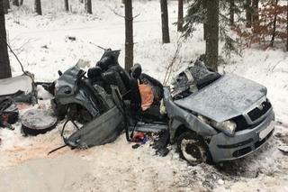 Śmiertelny wypadek na DK 58. Osobówka wjechała w ciężarówkę. Nie żyją dwie osoby