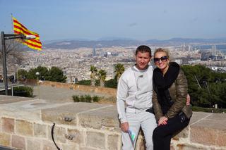 Marcin Siegieńczuk z żoną w Barcelonie