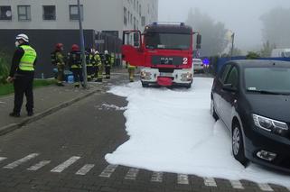 Pożar aut w garażu podziemnym przy ul.Górczewskiej w Warszawie