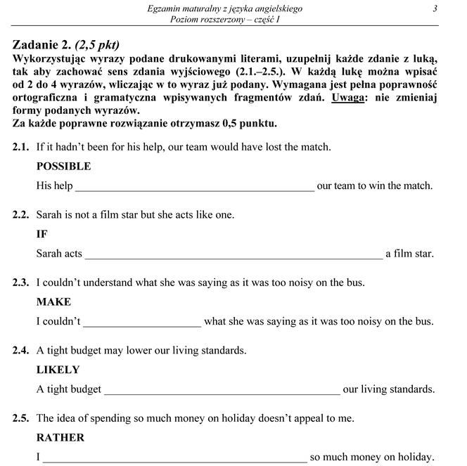 Matura 2014 język angielski ARKUSZE poziom rozszerzony cz. 1-3