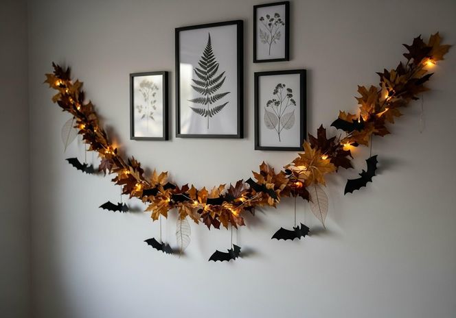 girlanda z liści na halloween