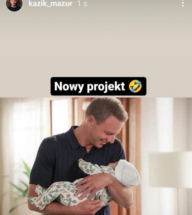 Na Wspólnej. Kamil Hoffer (Kazimerz Mazur) z dzieckiem