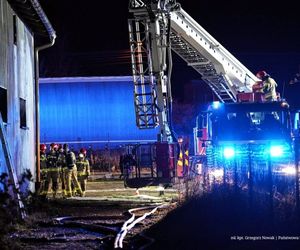 Pożar hali w Sadowie. Straty sięgają kilku milionów złotych