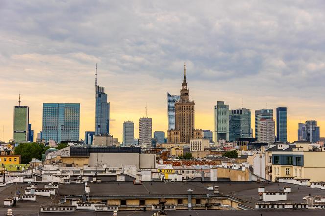 Widok z kawiarni na dachu hotelu Chopin Boutique, ul. Smolna 14 w Warszawie