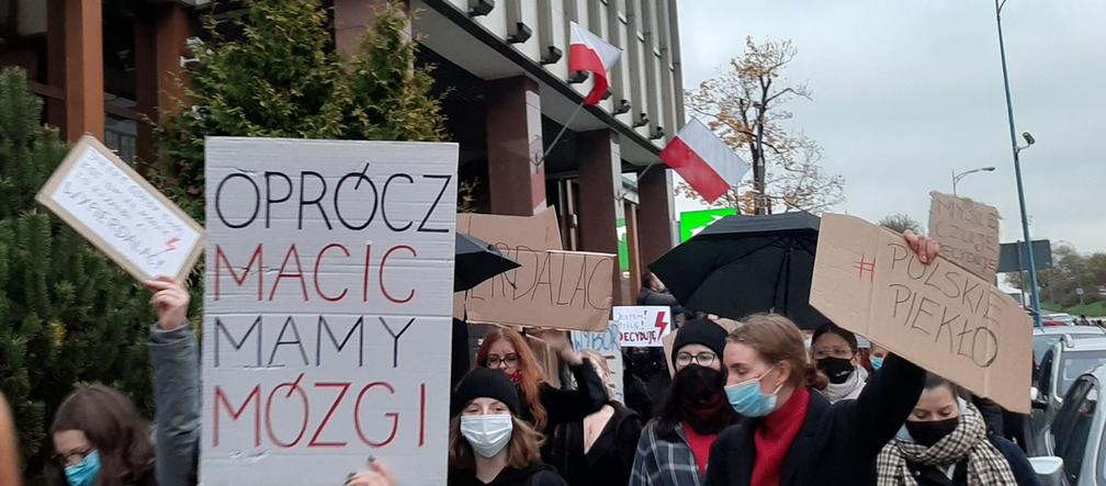 Protest kobiet - blokada ulic w Olsztynie