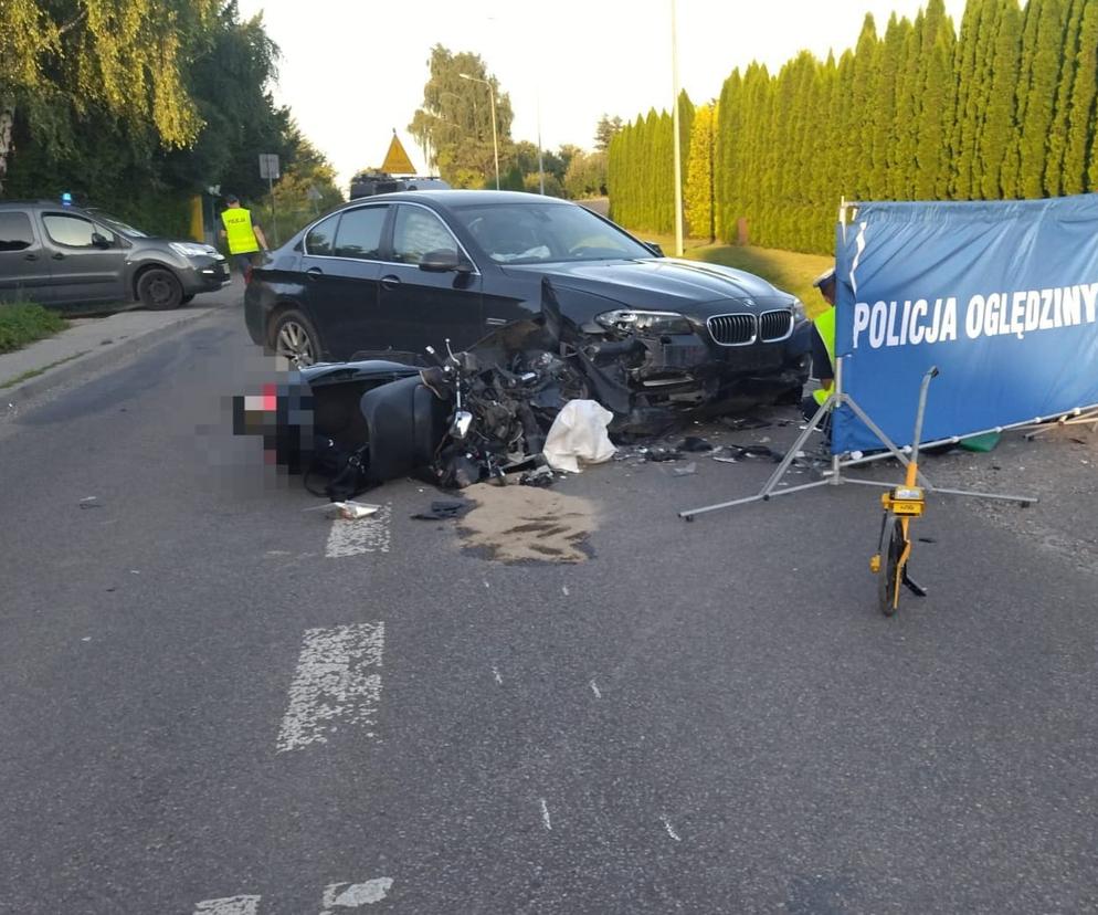Tragiczny wypadek pod Lublinem. Kierowca BMW wymusił pierwszeństwo na motocykliście. Kierowca jednośladu zginął na miejscu