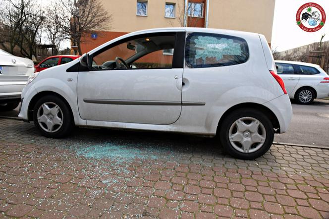 Szli i niszczyli auta 