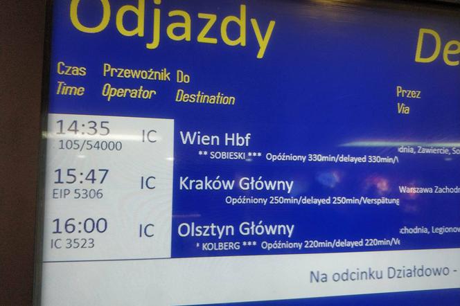 Opóźnienia pociągów na Dworcu Centralnym