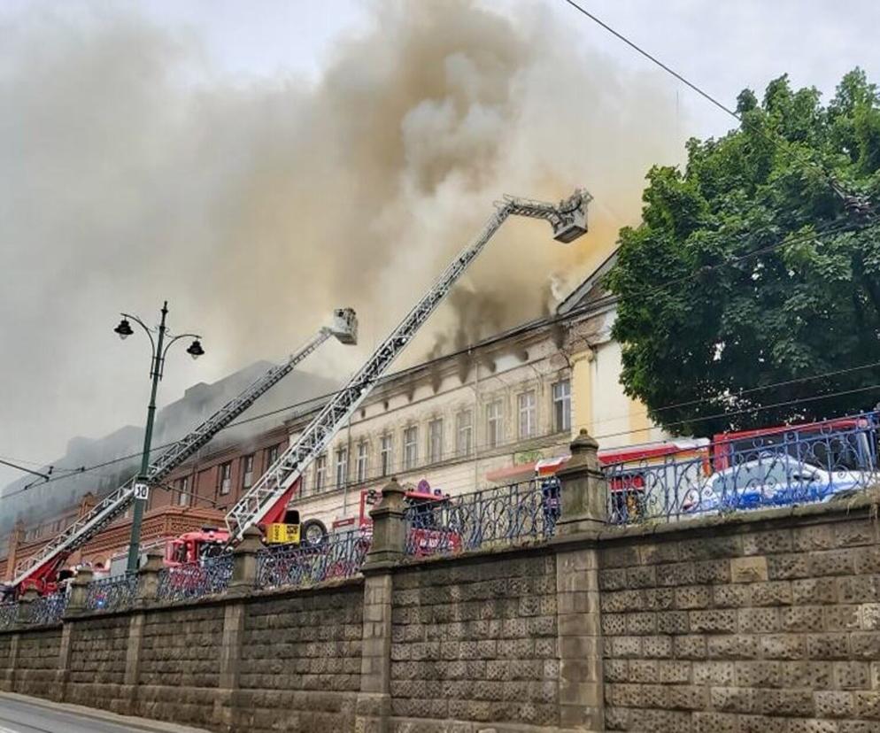 Pożar na ul. Lubicz w Krakowie