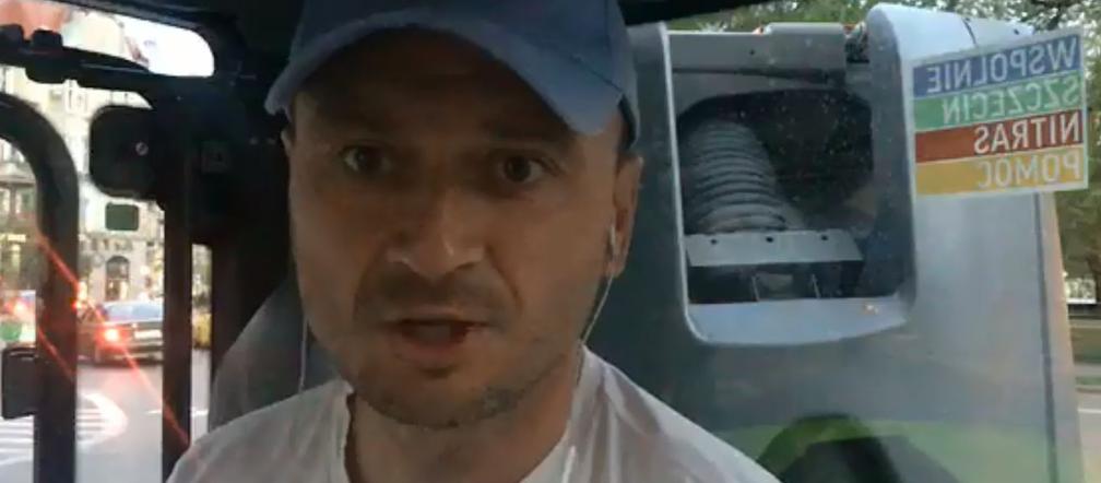 Nitras walczy o wyborców... sprzątając ulice [WIDEO]