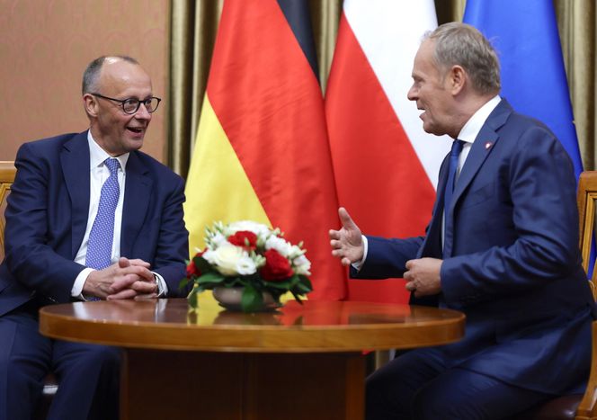 Premier Donald Tusk oraz kanclerz Niemiec Friedrich Merz