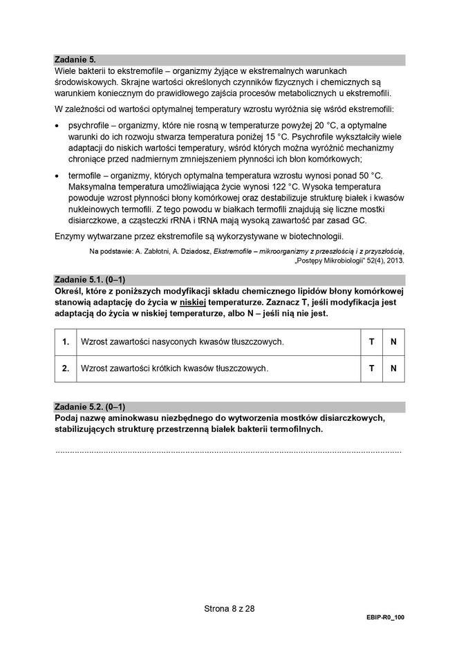 Biologia arkusze MATURA 2024 rozszerzenie FORMUŁA 2015