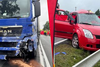 Czołowe zderzenie i dramat na drodze! 55-letnia kobieta zginęła. Poważne utrudnienia