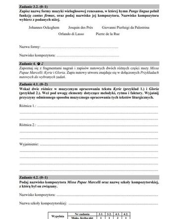 Arkusz CKE. Matura HISTORIA MUZYKI 2020