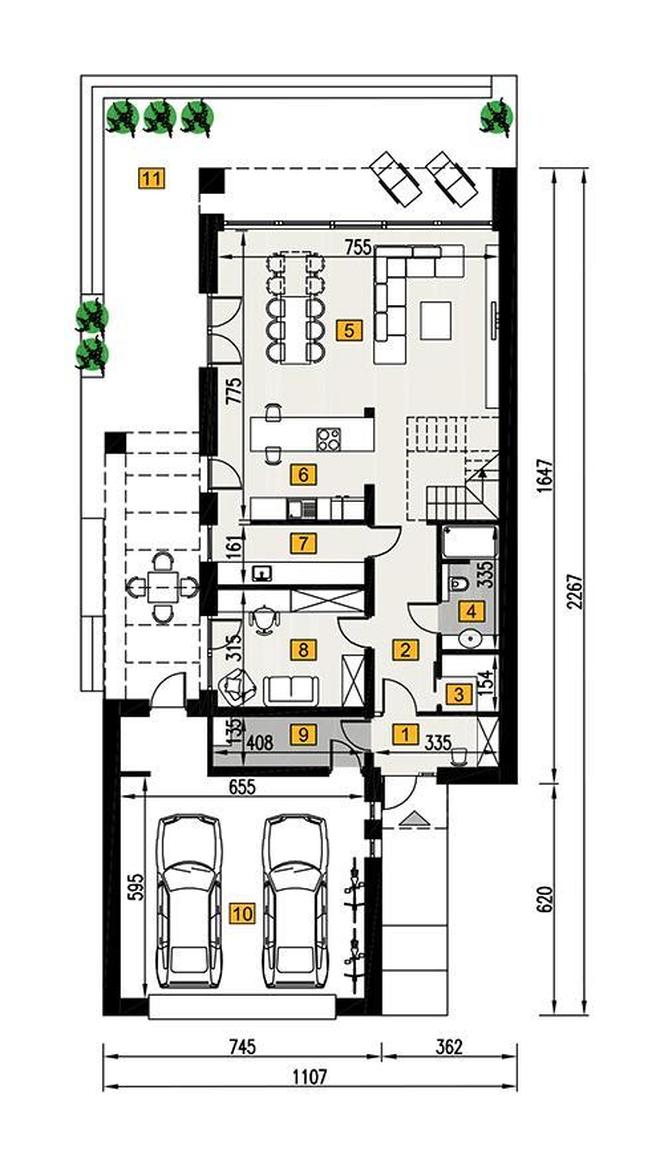 A102cG2 Dom z klimatem wariant V - wizualizacje, plany, rysunek, imponujące aranżacje