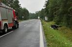 Tragiczny wypadek na drodze niedaleko Bolesławca. Ciężarówka rozerwała audi na pół