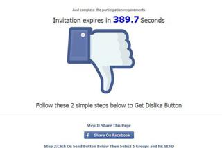 Fałszywy przycisk 'Nie lubię tego' na Facebooku. Uważaj na Virus