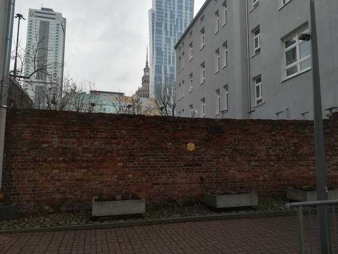 Ruiny muru getta przy ulicy Siennej