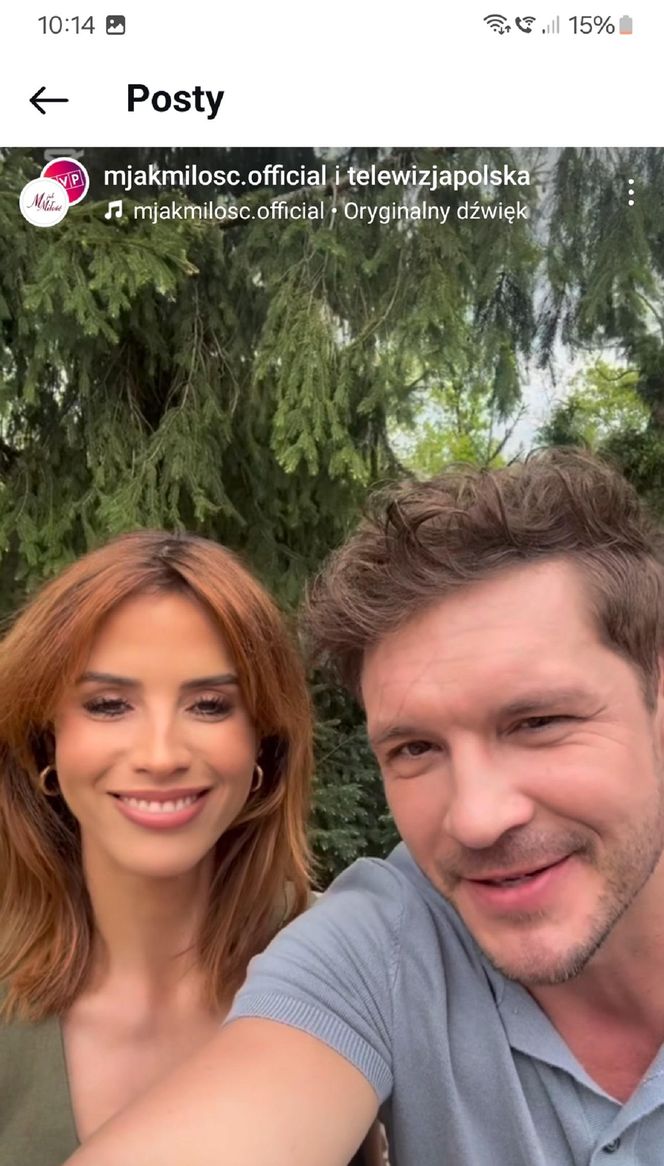 M jak miłość nowy sezon. Kama (Michalina Sosna), Marcin (Mikołaj Roznerski) na planie