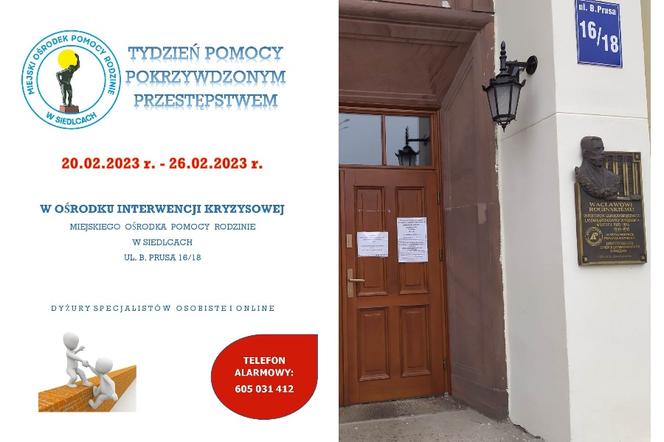 Tydzień otwarty dla ofiar przemocy i ich bliskich w Ośrodku Interwencji Kryzysowej w Siedlcach