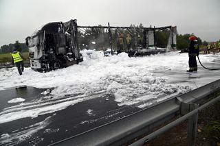 Pożar ciężarówki na S10 pod Stargardem