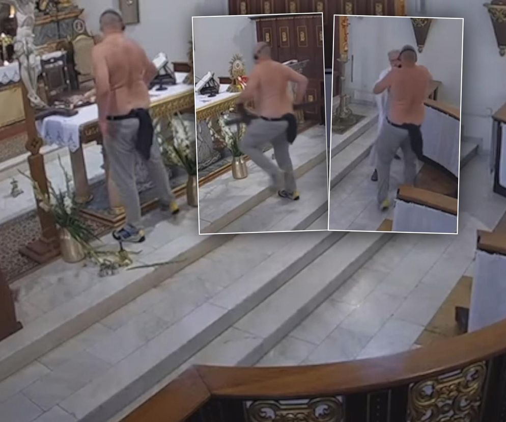 Półnagi mężczyzna przerwał mszę. Krzyczał, był agresywny