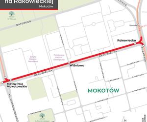 Tramwaj na Rakowieckiej w Warszawie mapa
