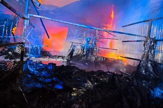 Pożar hali na Białołęce (31.03.2025)