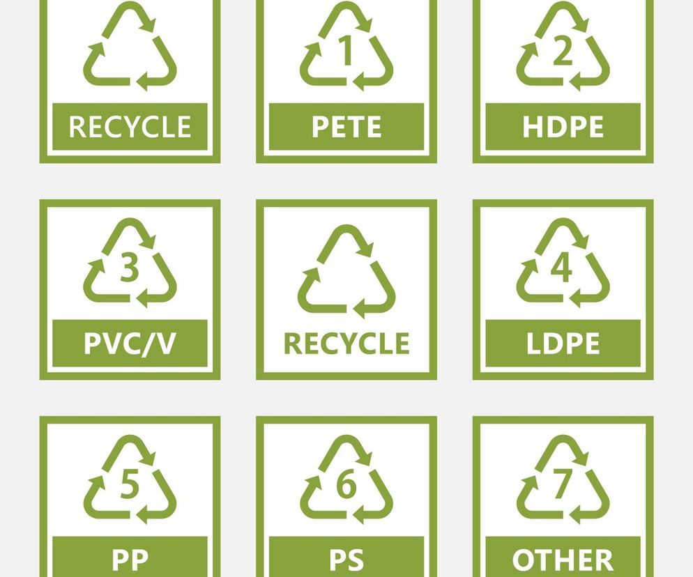 Symbole na opakowaniach plastikowych