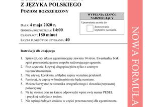 Matura 2020 ARKUSZE CKE z języka polskiego, zasady oceniania: POZIOM ROZSZERZONY [8.06.2020]