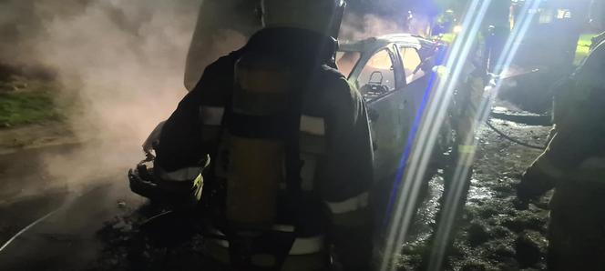 Pożar przyczepy kempingowej i samochodu w powiecie gostyńskim