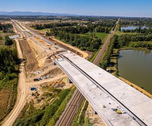 Plac budowy S1 Oświęcim - Dankowice w sierpniu 2024