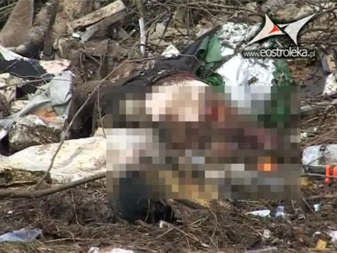 Makabryczne zdjęcia ze Smoleńska - ciała i resztki samlotu - 18+ 