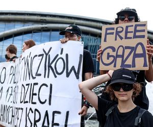 Protesty przed Polska - Izrael na Eurobasket 2025
