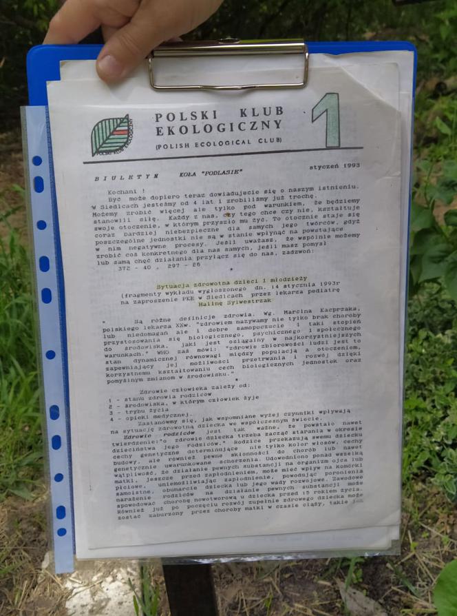 Jeden biuletynów, które wydawał kiedyś Polski Klub Ekologiczny Koło Podlasie w Siedlcach