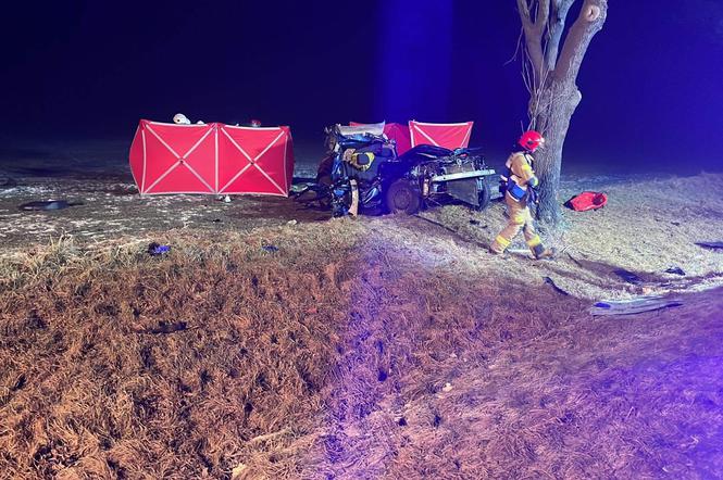 Tragiczny wypadek w pow. kościańskim. Samochód uderzył w drzewo
