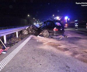 Poważny wypadek na A1 w Mykanowie. Młody bytomianin w stanie ciężkim trafił do szpitala