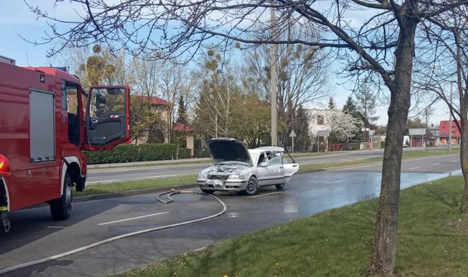 Radomscy policjanci uratowali mężczyznę z płonącego auta [FOTO]